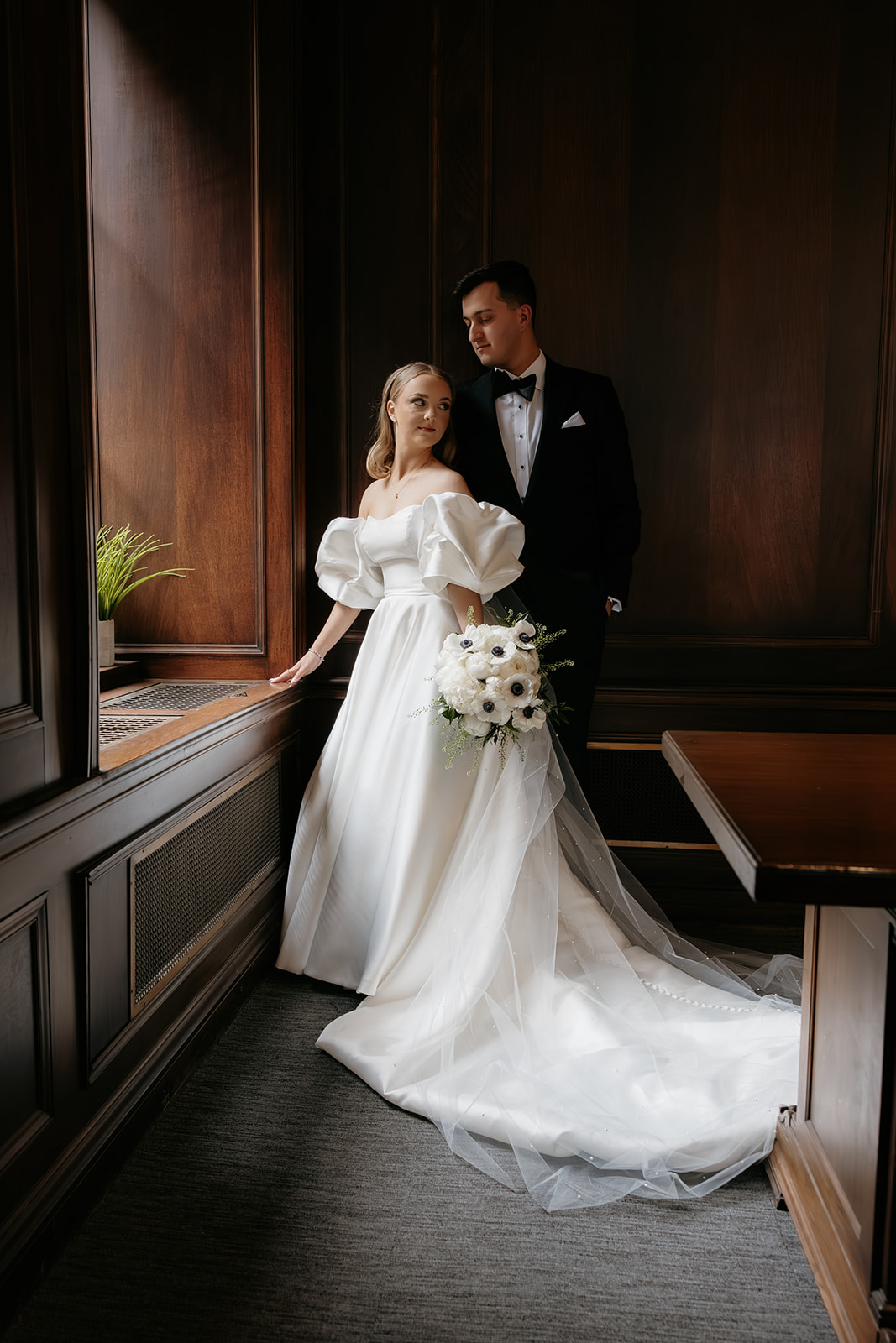 elegant and editorial wedding portrait