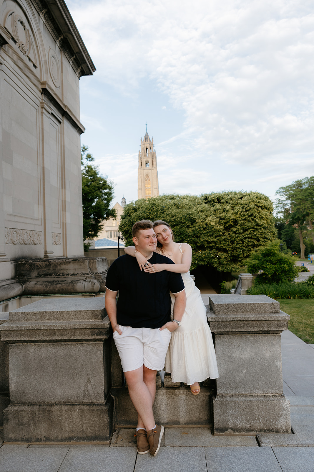 Couple at Memorial Art Gallery for their engagement session