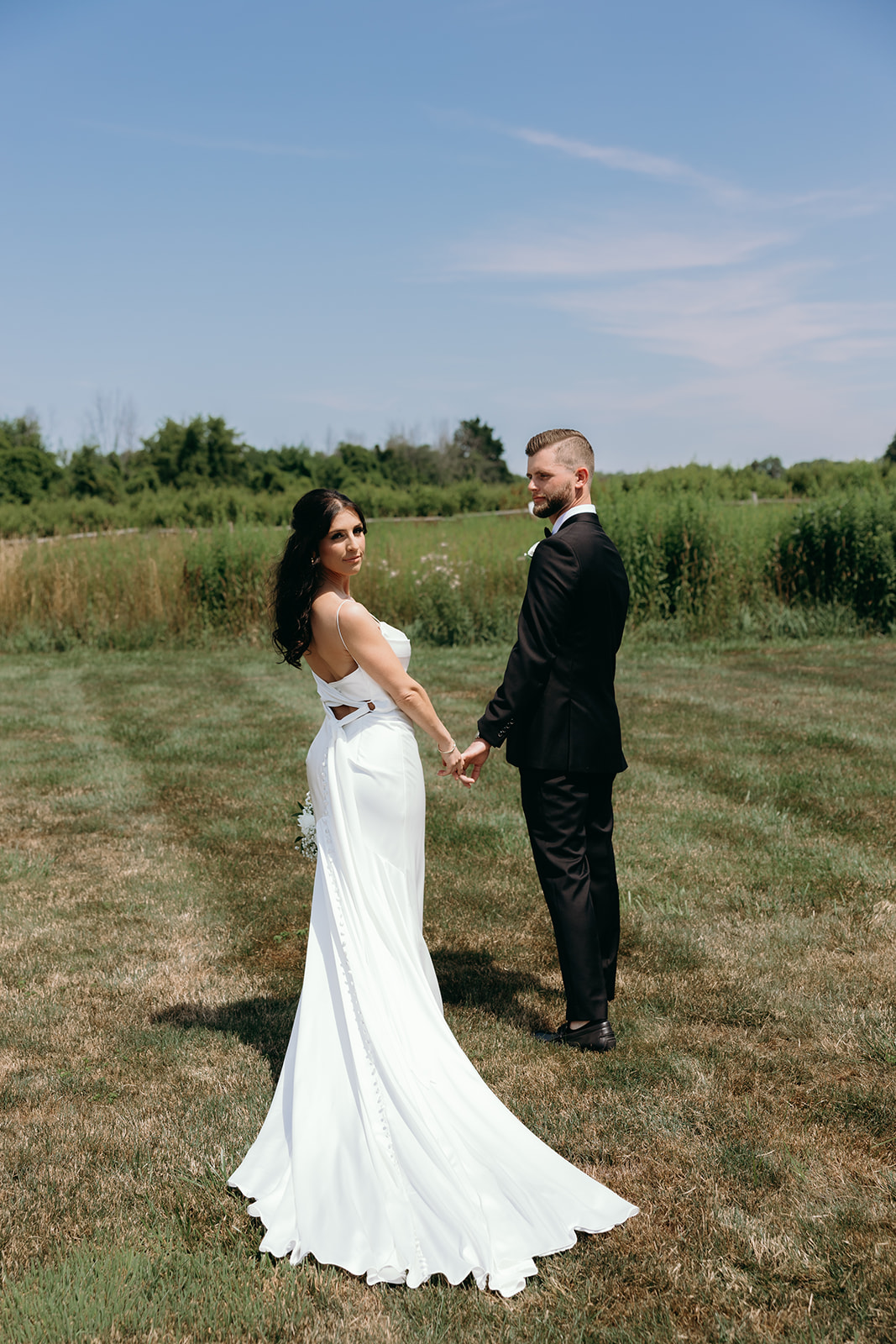 bride and groom editorial portrait