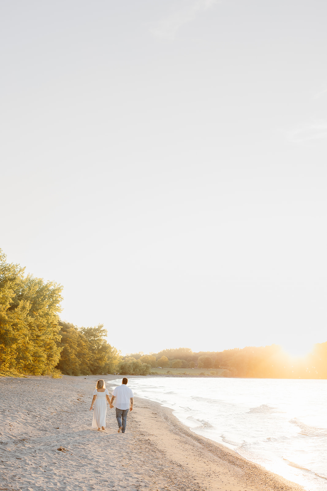 sunset beach engagement session photo