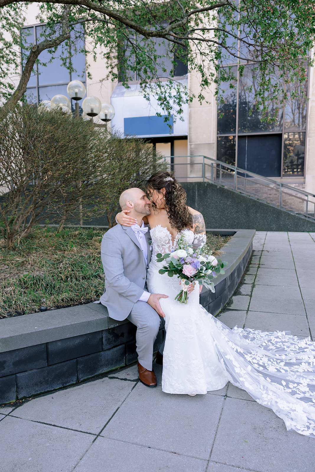 wedding portrait outside Arbor Midtown in Rochester NY